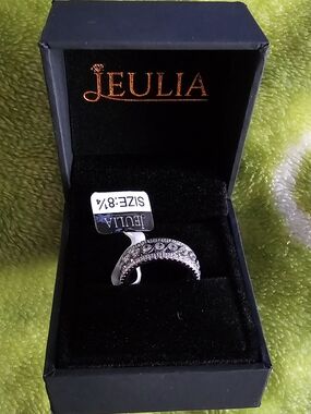 Jeulia S925 Sterling Silver CZ Eternity Band Ring – Size 8¾ Personalized